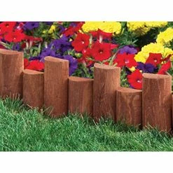 Vigoro 3 ft. Wooden Half-Log Edging -Vigoro Shop brown vigoro wood edging rc 33b 4f 1000