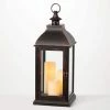 SULLIVANS 25 in. Lantern with 3 LED Pillar Candles -Vigoro Shop browns tans sullivans outdoor lanterns su65205ab 64 1000