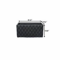 KANTE 31.5 in. L Rectangular Burnished Black Concrete/Fiberglass Indoor Outdoor Elegant Retro Planter -Vigoro Shop burnished black kante plant pots osf0203b c70221 44 1000