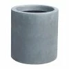 KANTE 9.8 in. W Round Charcoal Lightweight Concrete/Fiberglass Indoor Outdoor Elegant Planter -Vigoro Shop charcoal kante plant pots osc0119a c60121 64 1000