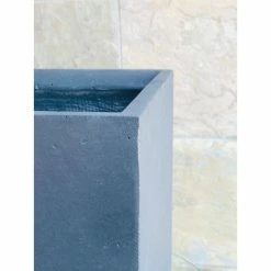 KANTE 12 in. H Square Charcoal Concrete/Fiberglass Indoor Outdoor Elegant Planter -Vigoro Shop charcoal kante plant pots osf0001b c60121 66 1000
