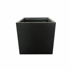KANTE 12 in. H Square Charcoal Concrete/Fiberglass Indoor Outdoor Elegant Planter -Vigoro Shop charcoal kante plant pots osf0001b c60121 c3 1000