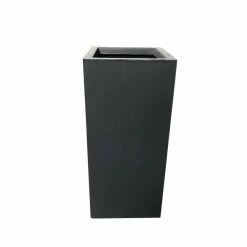 KANTE 20 in. H Square Charcoal Lightweight Concrete/Fiberglass Indoor Outdoor Elegant Tall Planter -Vigoro Shop charcoal kante plant pots osf0002a c60121 c3 1000