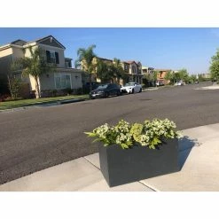 KANTE 23 in. L Rectangular Charcoal Concrete/Fiberglass Indoor Outdoor Elegant Planter -Vigoro Shop charcoal kante plant pots osf0104a c60121 4f 1000