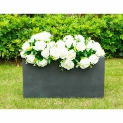 KANTE 23 in. L Rectangular Charcoal Concrete/Fiberglass Indoor Outdoor Elegant Planter -Vigoro Shop charcoal kante plant pots osf0104a c60121 76 1000