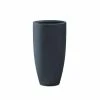KANTE 13.39 in. x 23.62 in. Round Charcoal Finish Lightweight Concrete and Fiberglass Indoor Outdoor Planter w/Drainage Hole -Vigoro Shop charcoal kante plant pots rc0099a c60121 64 1000