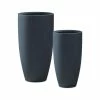 KANTE 31.4" and 23.6"H Charcoal Finish Concrete Tall Planters (Set of 2), Large Outdoor Indoor w/Drainage Hole & Rubber Plug -Vigoro Shop charcoal kante plant pots rc0099ab c60121 64 1000