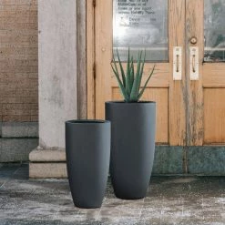 KANTE 31.4" and 23.6"H Charcoal Finish Concrete Tall Planters (Set of 2), Large Outdoor Indoor w/Drainage Hole & Rubber Plug 15 KANTE 31.4" and 23.6"H Charcoal Finish Concrete Tall Planters (Set of 2), Large Outdoor Indoor w/Drainage Hole & Rubber Plug -Vigoro Shop charcoal kante plant pots rc0099ab c60121 76 1000