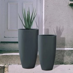 KANTE 31.4" and 23.6"H Charcoal Finish Concrete Tall Planters (Set of 2), Large Outdoor Indoor w/Drainage Hole & Rubber Plug 14 KANTE 31.4" and 23.6"H Charcoal Finish Concrete Tall Planters (Set of 2), Large Outdoor Indoor w/Drainage Hole & Rubber Plug -Vigoro Shop charcoal kante plant pots rc0099ab c60121 fa 1000