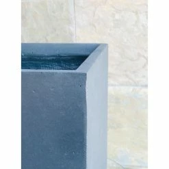 KANTE 28 in. Tall Charcoal Lightweight Concrete Rectangle Modern Outdoor Planter -Vigoro Shop charcoal kante plant pots rf0002c c60121 44 1000