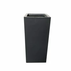 KANTE 28 in. Tall Charcoal Lightweight Concrete Rectangle Modern Outdoor Planter