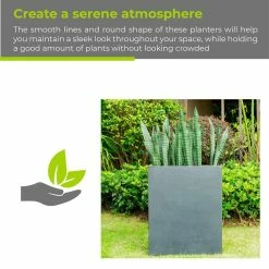 KANTE 26.8 in. Tall Charcoal Lightweight Concrete Modern Long and High Rectangle Planter -Vigoro Shop charcoal kante plant pots rf0111a c60121 1f 1000
