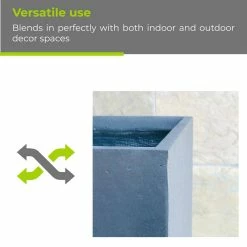 KANTE 26.8 in. Tall Charcoal Lightweight Concrete Modern Long and High Rectangle Planter -Vigoro Shop charcoal kante plant pots rf0111a c60121 44 1000