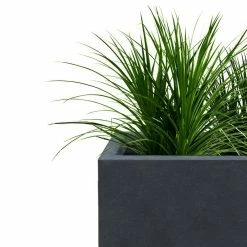 KANTE 11.81 x 11.81 in. Square Charcoal Lightweight Concrete and Weather Resistant Fiberglass Planter w/Drainage Hole -Vigoro Shop charcoal kante plant pots rf0221b c60121 1f 1000
