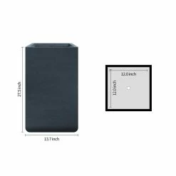 KANTE 27.6 in. H Square Charcoal Concrete and Fiberglass Tall Planter Outdoor Indoor Lightweight Plant Pots -Vigoro Shop charcoal kante plant pots rf0222c c60121 76 1000