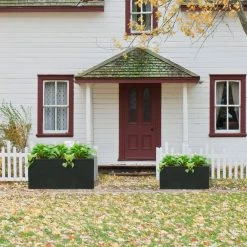 KANTE 31.4" & 23.6"L Rectangular Charcoal Finish Lightweight Concrete Long Planters w/Drainage Hole Set of 2, Outdoor/Indoor -Vigoro Shop charcoal kante plant pots rf0264ac c60121 76 1000