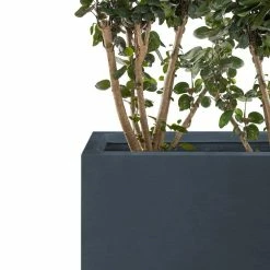 KANTE 17.3 in. W Square Charcoal Lightweight Concrete and Fiberglass Planters with Drainage Holes (Set of 2) -Vigoro Shop charcoal kante plant pots rf2015015bc c60121 4f 1000