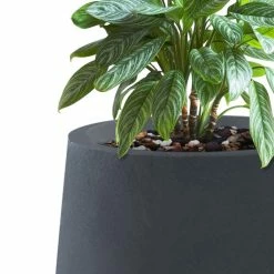 KANTE 26.5 in., 20 in. & 13.1 in. H Round Charcoal Concrete Tall Planters (Set of 3), Outdoor Indoor Large with Drainage Holes -Vigoro Shop charcoal kante plant pots rf2015023abc c60121 1f 1000