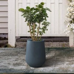 KANTE 10.63 in. x 13.78 in. Round Charcoal Lightweight Concrete and Weather Resistant Fiberglass Planter w/Drainage Hole 16 KANTE 10.63 in. x 13.78 in. Round Charcoal Lightweight Concrete and Weather Resistant Fiberglass Planter w/Drainage Hole -Vigoro Shop charcoal kante plant pots rf2015023c c60121 fa 1000
