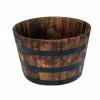 Vigoro 25.98 in. Dia x 16.54 in. H Round Wooden Barrel Planter -Vigoro Shop dark wood vigoro barrel planters hl6642 64 1000