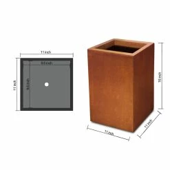 KANTE 16 in. H Faux Weathering Steel Finish Concrete Square, Modern Outdoor/Indoor Lightweight Planter Pot with Drainage Hole 12 KANTE 16 in. H Faux Weathering Steel Finish Concrete Square, Modern Outdoor/Indoor Lightweight Planter Pot with Drainage Hole -Vigoro Shop faux weathering steel kante plant pots rf0007b c91942 c3 1000