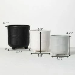SULLIVANS Black, White & Gray Ceramic Planters - Set Of 3 -Vigoro Shop glaze sullivans plant pots cm2970 44 1000