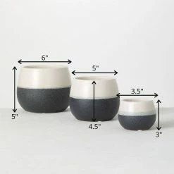 SULLIVANS Black And White Ceramic Pot - Set of 3 11 SULLIVANS Black And White Ceramic Pot - Set of 3 -Vigoro Shop glaze sullivans plant pots cm2971 44 1000