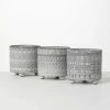 SULLIVANS Gray Geometric Print Cement Pot - Set of 3 -Vigoro Shop gray patterned sullivans plant pots cmt1207 64 1000