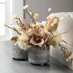 SULLIVANS Gray Geometric Print Cement Pot - Set of 3 14 SULLIVANS Gray Geometric Print Cement Pot - Set of 3 -Vigoro Shop gray patterned sullivans plant pots cmt1207 fa 1000