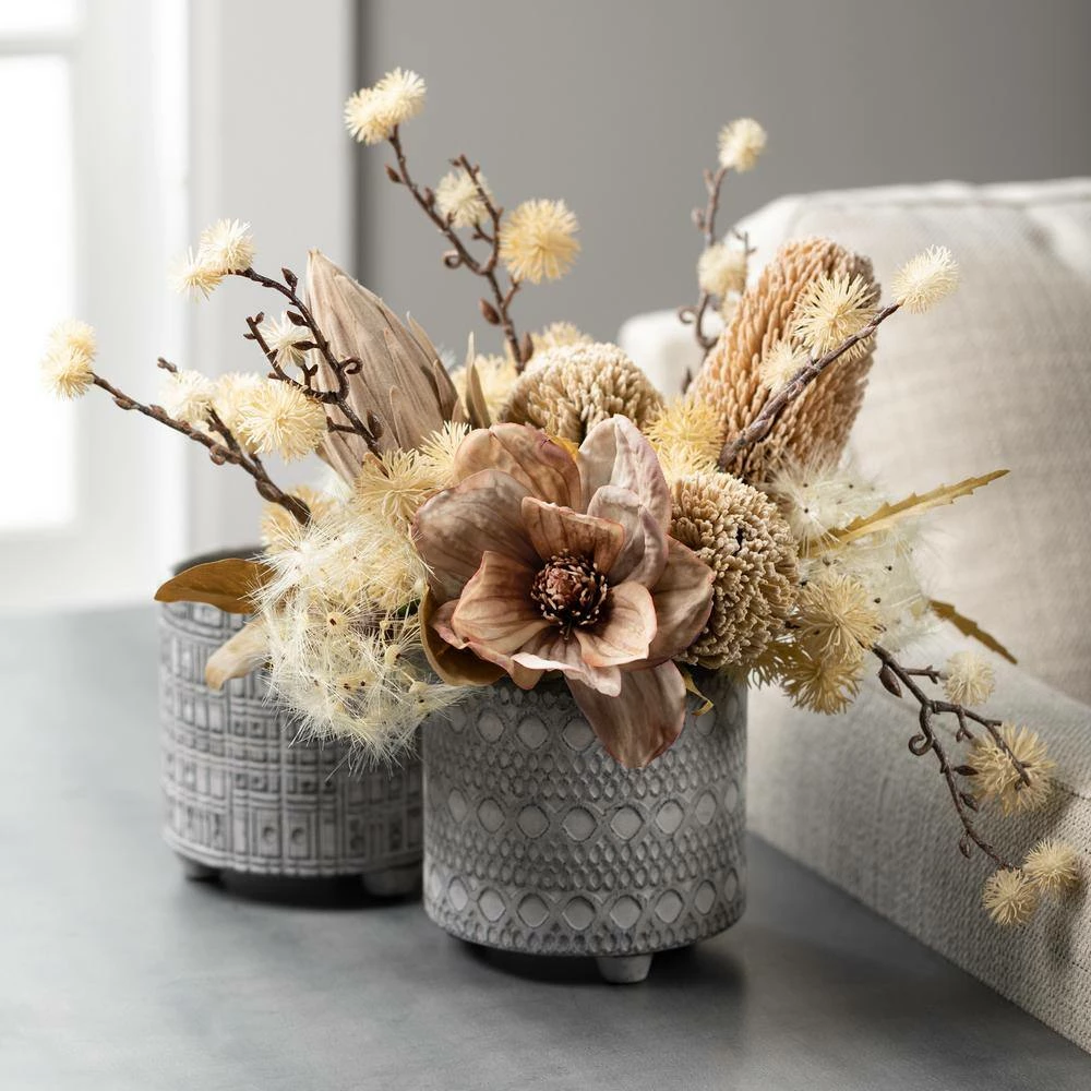 SULLIVANS Gray Geometric Print Cement Pot - Set of 3 8 SULLIVANS Gray Geometric Print Cement Pot - Set of 3 - Image 6