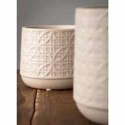 SULLIVANS Gray Ceramic Planter (Set of 2) -Vigoro Shop gray sullivans plant pots cm2943 1f 1000