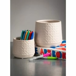 SULLIVANS Gray Ceramic Planter (Set of 2) -Vigoro Shop gray sullivans plant pots cm2943 4f 1000