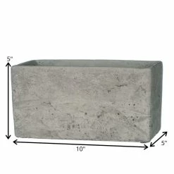 SULLIVANS Gray Cement Rectangular Planter -Vigoro Shop gray sullivans plant pots cmt1094 4f 1000