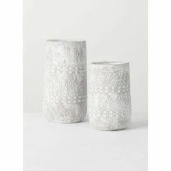 SULLIVANS Gray Cement Pot - Set of 2 -Vigoro Shop gray sullivans plant pots cmt1189 1f 1000