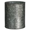SULLIVANS Gray Metal Ribbed Pot