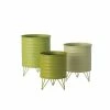 SULLIVANS Green Metal Planters (Set of 3) -Vigoro Shop green sullivans plant pots met1510 64 1000