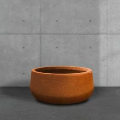 KANTE 16 in. Dia. Round Iron Oxide Concrete Bowl Planter, Outdoor Indoor Large Planter Pot with Drainage Hole -Vigoro Shop iron oxide kante plant pots rc0051b c80621 31 1000