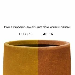 KANTE 16 in. Dia. Round Iron Oxide Concrete Bowl Planter, Outdoor Indoor Large Planter Pot with Drainage Hole -Vigoro Shop iron oxide kante plant pots rc0051b c80621 4f 1000