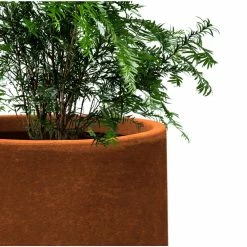 KANTE 17.3 in., 13.4 in., & 10.6 in. H Round Iron Oxide Concrete Planter (Set of 3) Outdoor Indoor Large Pots w/Drainage Holes -Vigoro Shop iron oxide kante plant pots rf2015022bcd c80621 44 1000