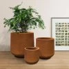 KANTE 17.3 in., 13.4 in., & 10.6 in. H Round Iron Oxide Concrete Planter (Set of 3) Outdoor Indoor Large Pots w/Drainage Holes -Vigoro Shop iron oxide kante plant pots rf2015022bcd c80621 64 1000