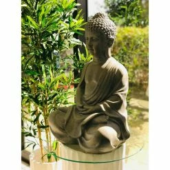 KANTE 25.6 in. H Natural Concrete/Fiberglass Indoor Outdoor Sitting Meditating Zen Buddha Statue 21 KANTE 25.6 in. H Natural Concrete/Fiberglass Indoor Outdoor Sitting Meditating Zen Buddha Statue -Vigoro Shop kante garden statues osp141006 c80021 76 1000