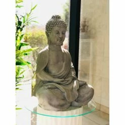 KANTE 25.6 in. H Natural Concrete/Fiberglass Indoor Outdoor Sitting Meditating Zen Buddha Statue 22 KANTE 25.6 in. H Natural Concrete/Fiberglass Indoor Outdoor Sitting Meditating Zen Buddha Statue -Vigoro Shop kante garden statues osp141006 c80021 d4 1000