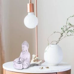 KANTE 6.5 in. H Gray Cement Sitting Buddha Garden Statue Tealight Candle Holder Ornament (2-Pack) -Vigoro Shop kante garden statues sx20200177 1f 1000