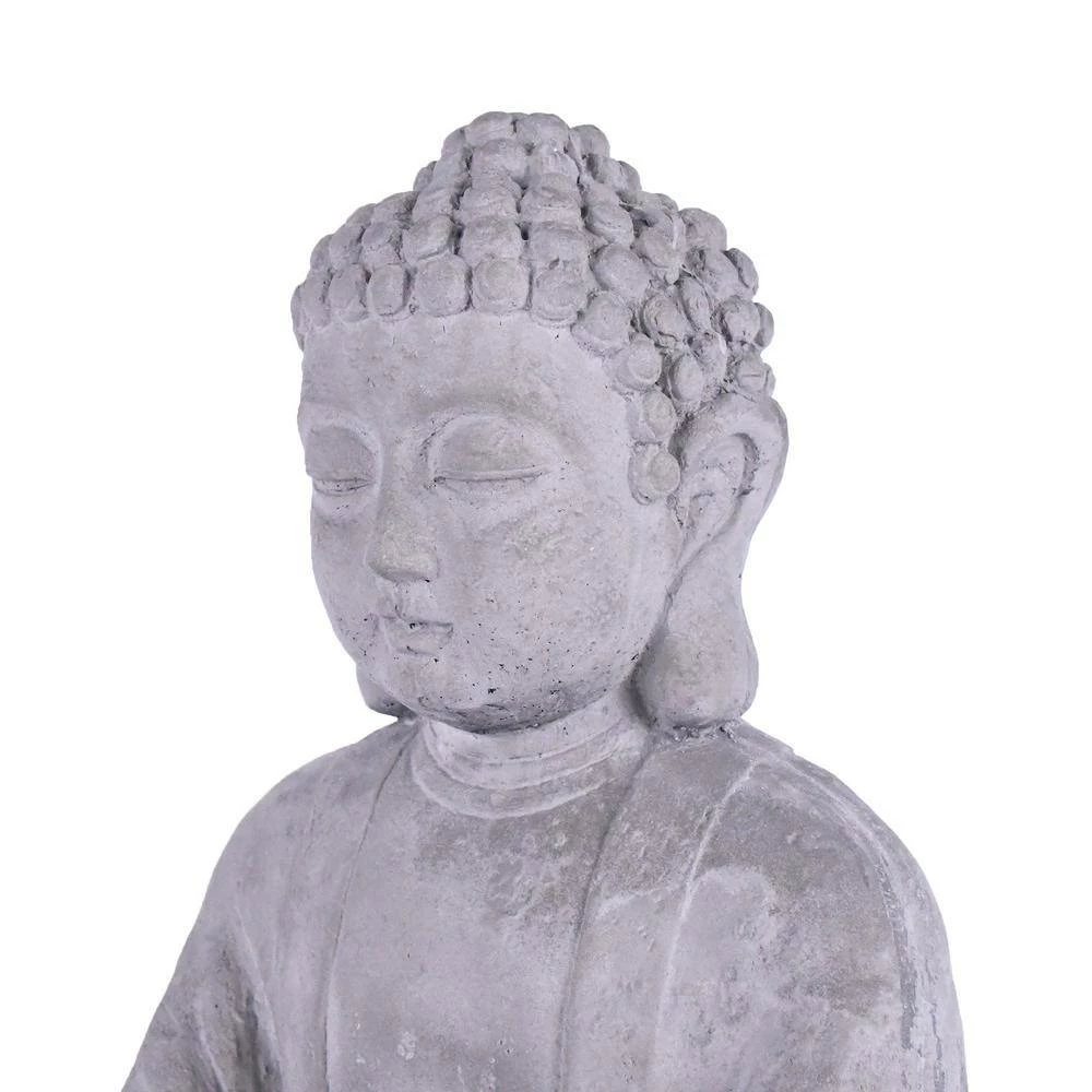 KANTE 14.17 in. H Gray Cement Meditating Buddha Garden Statue Tealight Candle Holder Ornament 7 KANTE 14.17 in. H Gray Cement Meditating Buddha Garden Statue Tealight Candle Holder Ornament - Image 5