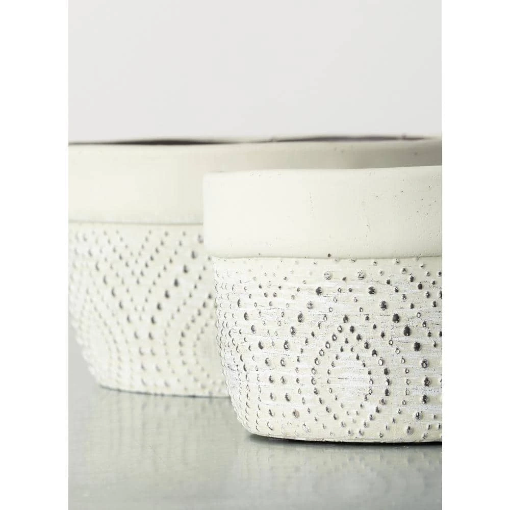 SULLIVANS Multi-Color Cement Dish Garden Pot (Set of 2) 5 SULLIVANS Multi-Color Cement Dish Garden Pot (Set of 2) - Image 3