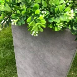 KANTE 28 in. H Square Natural Concrete/Fiberglass Indoor Outdoor Modern Seamless Tall Planter -Vigoro Shop natural concrete kante plant pots osf0002c c80021 1f 1000