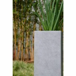 KANTE 28 in. H Square Natural Concrete/Fiberglass Indoor Outdoor Modern Seamless Tall Planter -Vigoro Shop natural concrete kante plant pots osf0002c c80021 4f 1000