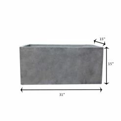 KANTE 31 in. L Rectangular Natural Concrete/Fiberglass Indoor Outdoor Elegant Long Planter -Vigoro Shop natural concrete kante plant pots osf0104b c80021 1f 1000