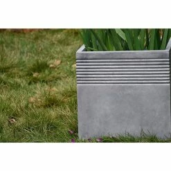 KANTE 15 in. W Square Natural Concrete/Fiberglass Indoor Outdoor Elegant Planter -Vigoro Shop natural concrete kante plant pots osf0128b c80021 1f 1000