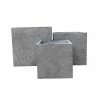 KANTE Set of 3 Lightweight Modern Square Outdoor Planters, 16 in., 12 in. and 10 in. Tall, Natural Concrete -Vigoro Shop natural concrete kante plant pots rf0001abcc80021 64 1000